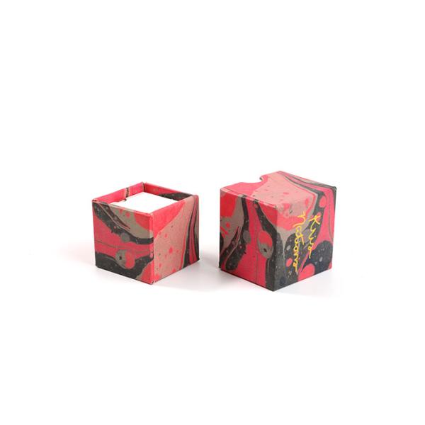Oil Painting Jewelry Cardboard Boxes Red Gold Stamping For Necklace