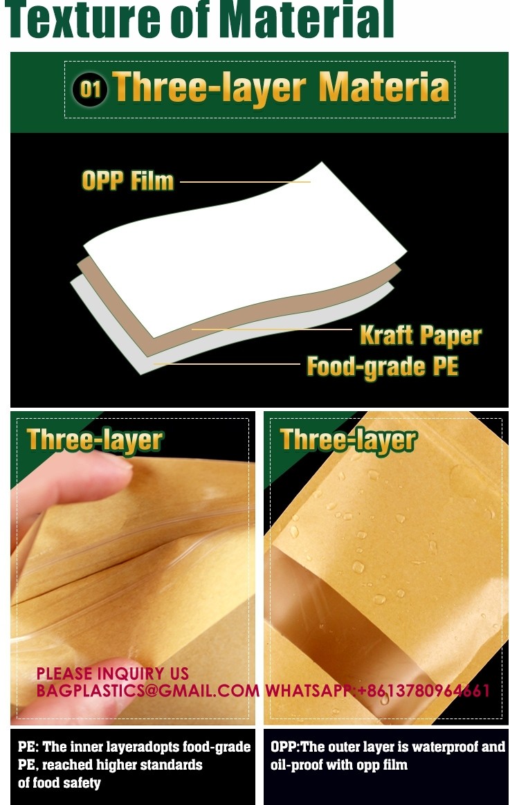 Packaging Zip Resealable Stand Up Pouch Food Packing Candy Biscuit Nut Aluminum Foil Bag