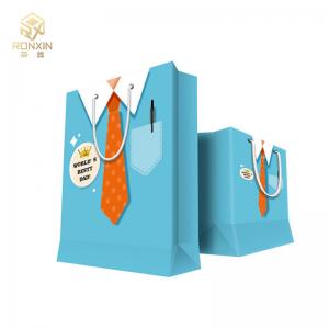 Quality Panton Color Art Paper Bag , Happy Fathers Day Gift Bags With FSC Certificate wholesale