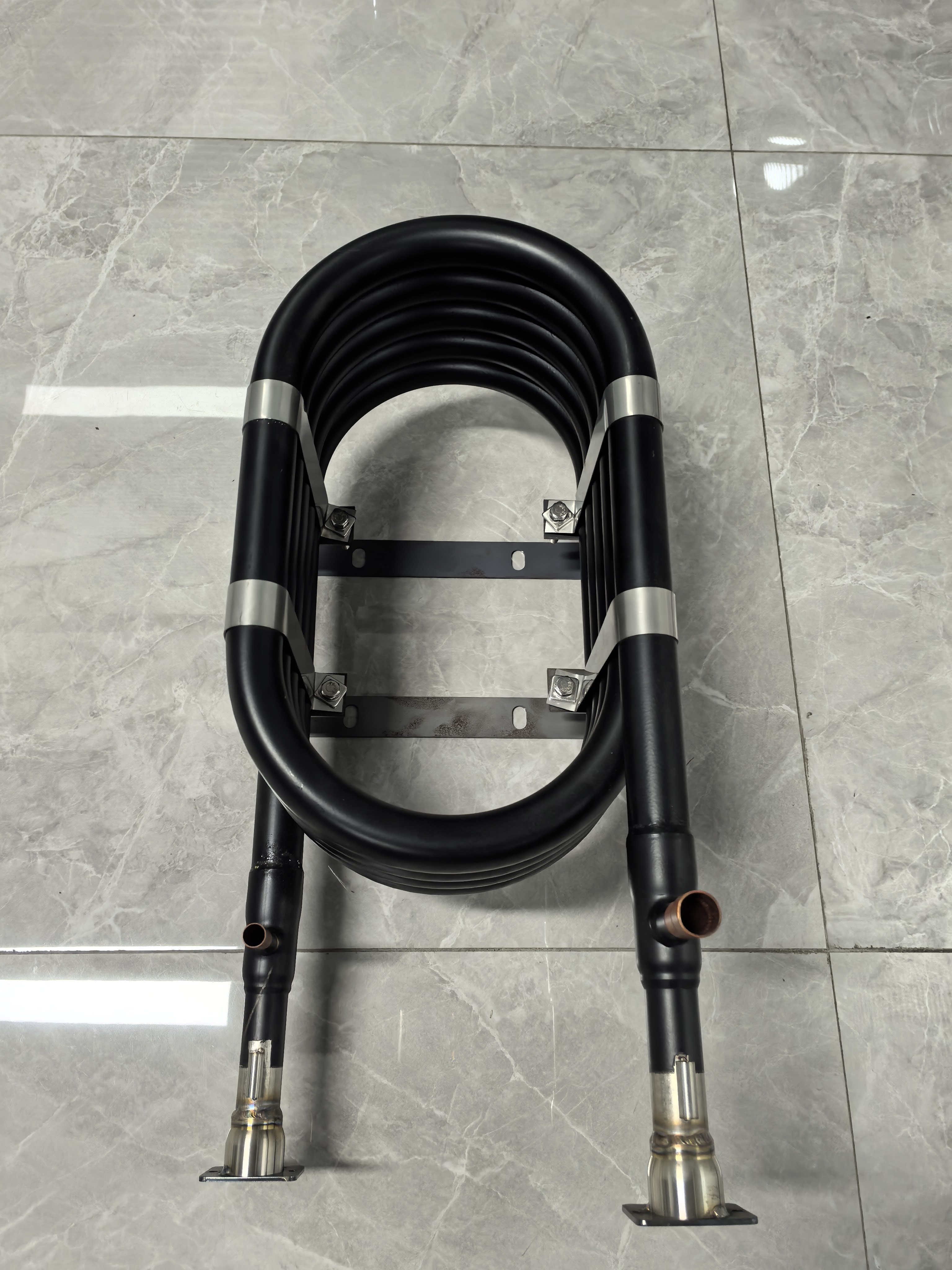 China Stainless Steel Outer Tube Coaxial Heat Exchanger with Titanium Inner Tube and Spiral Twisting Tube Construction on sale