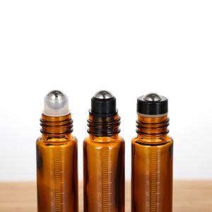Quality Stainless Steel Essential Oil Roller Bottles 10ml Cobalt Blue/Amber Glass Empty wholesale
