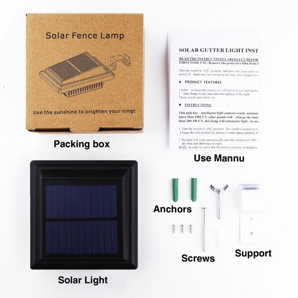 WINXU 158lm Solar Powered LED Wall Light IP44 Waterproof Heat Resistant