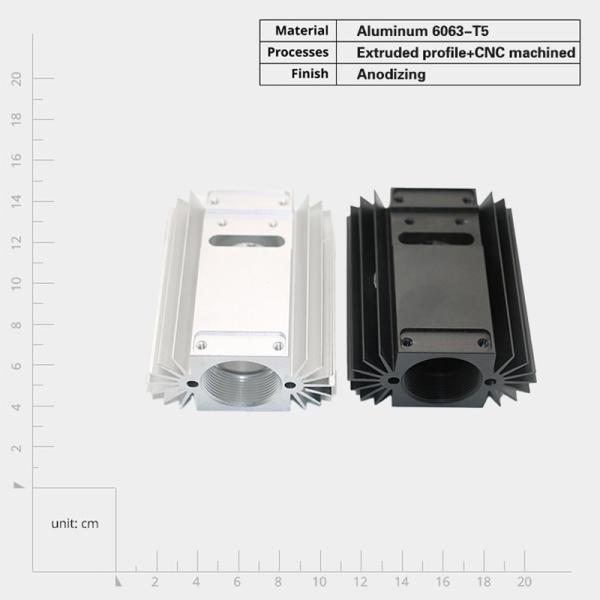 Heat Dissipation 6000 Series Aluminum Extruded Heat Sink Customizable and