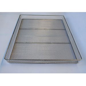 Food Grade 60x40cm 1.2mm Mesh Wire Tray Bakery / Chip