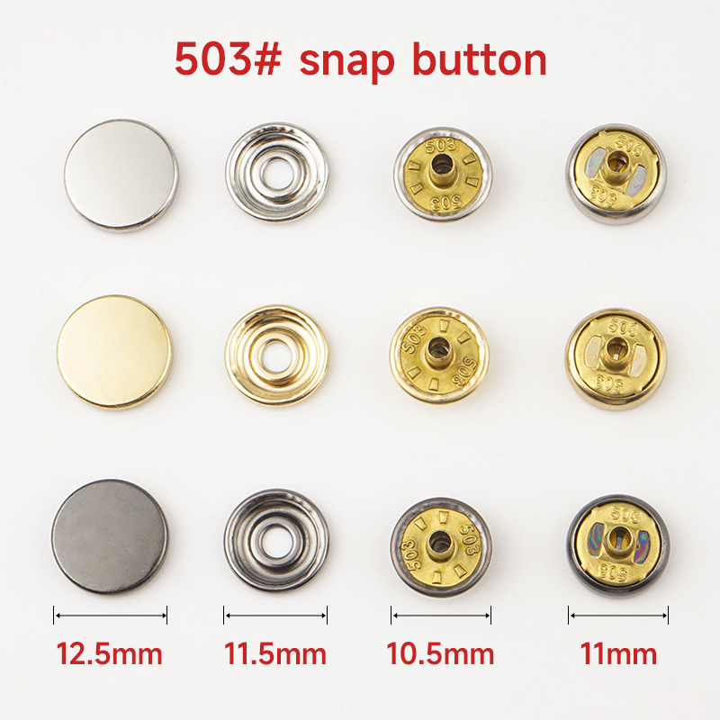 Four Part Metal Snap Buttons 12.5mm 503 Decorative Brass Snap Fastener for Clothing