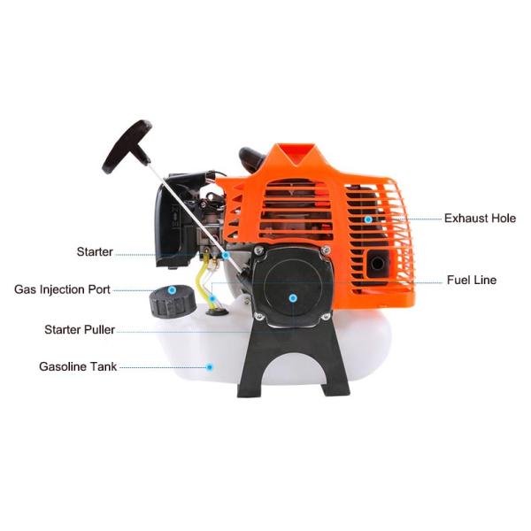 42cc 2 Stroke Gas Lawn Mower , Powerful Grass Trimmer 1.2L Tank Capacity