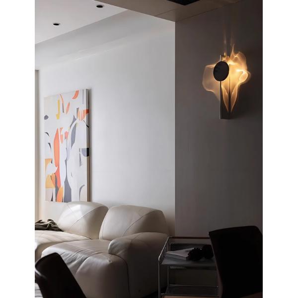 Nordic silver wall lamp modern simple bedroom bedside minimalist light wall lamp