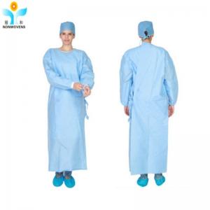 China Hospital Uniforms Disposable Surgical Gown Reinfoeced Medical Cloth With PE Laminated Fabric on sale
