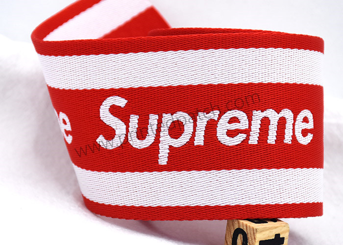 ODM SGS Supreme Polyester Ribbon Roll Anti Slip Elastic Band Red And White