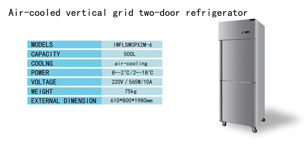Air-Cooled Vertical Double-Temperature Two-Door Refrigerator Commercial Pallet Model