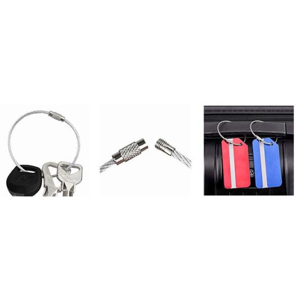 Durable Sturdy Cable Loop Key Ring For Outdoor Hiking 7 * 7 Wire Construction