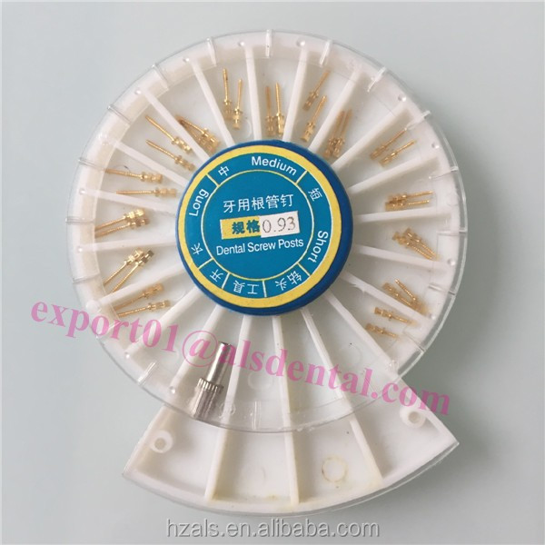120pcs/Box Golden Dental Screw Post Dental Titanium Post for Dental Teeth Treatment