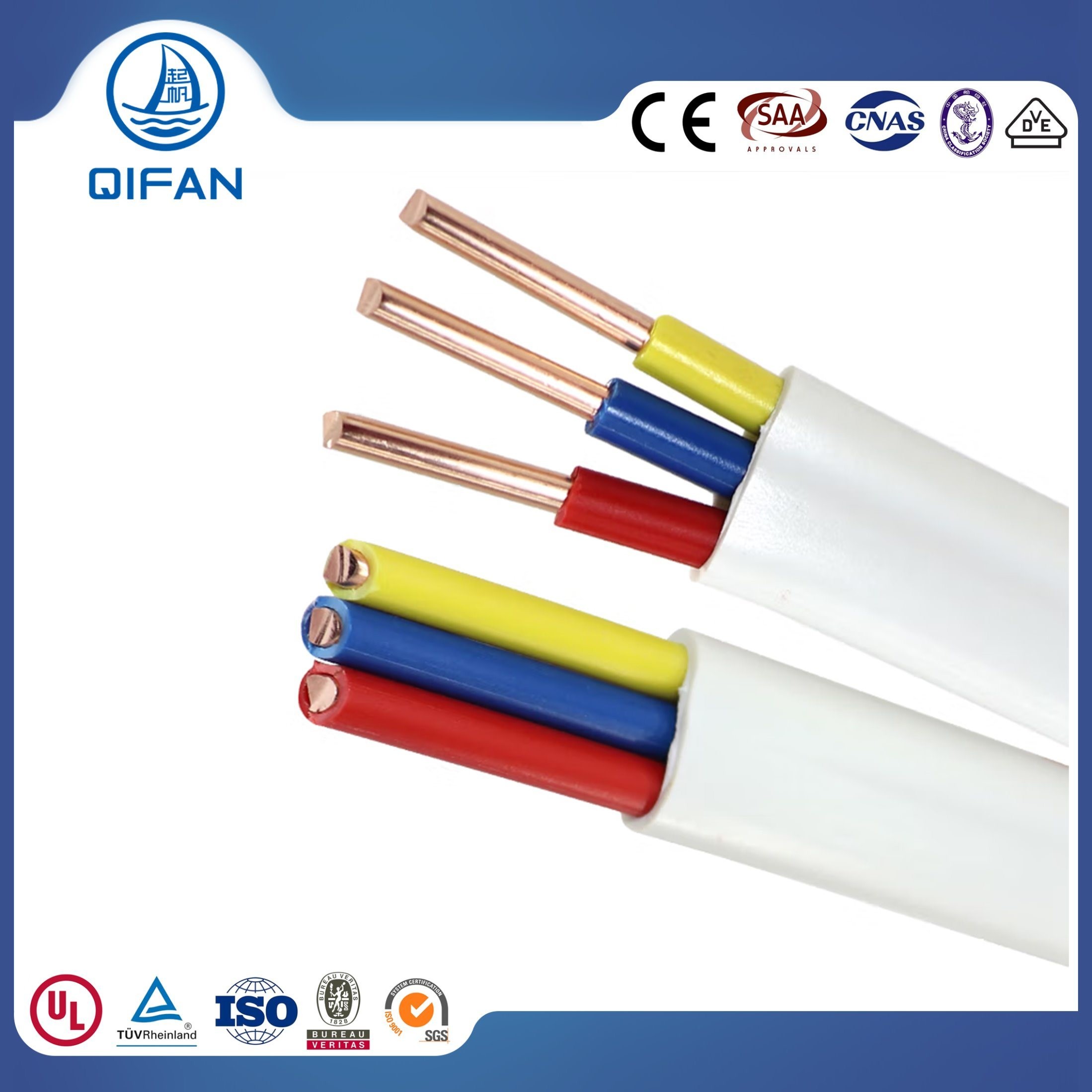 300/500V Multicore Wire H05VV-F Rvv Flexible Cable Building Wire Cable