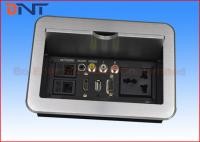 Slip Up Cover Multimedia Desktop Socket , Office Table Cable Cubby