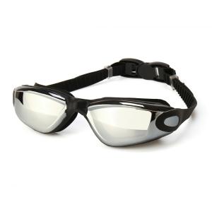 Quality Summer Swimming Goggles Professional Anti-fog Swimming Goggles Men & Women Big Box Electroplating + Swimming Cap SilverI wholesale