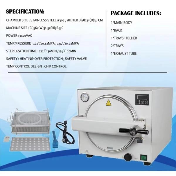 Good price Hospital Sterilizer Equipment Dental Clinic 18L Class N Dental Autoclave