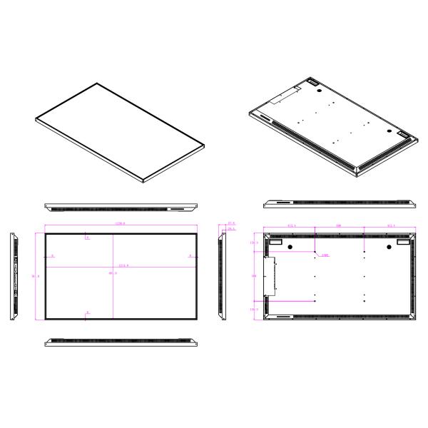 QLED Aluminium frame 55 Inch Lcd Display Wall Mounted Digital Advertising Screen