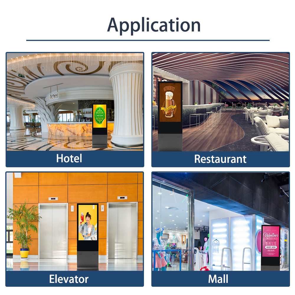 VETO OEM 43 55 Inch IP65 Outdoor Floor Standing Waterproof Kiosk LCD Advertising Touch Screen