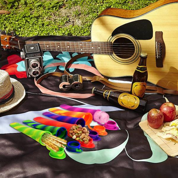 Anti Lost Lid Silicone Ice Pop Maker DIY Reusable Popsicle Molds