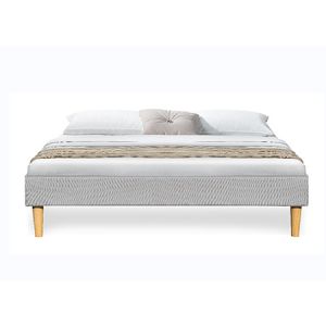 Quality Light Gray Linen Soft Upholstered Bed Frame Without Headboard wholesale