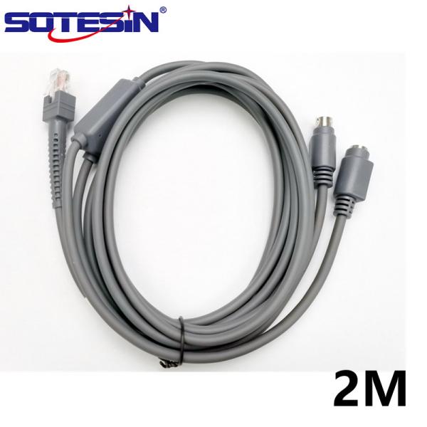 Male Rs232 DB9 To RJ45 Barcode Scanner Cable For Symbol Ls2208 4208 Ds2208 Ds3578