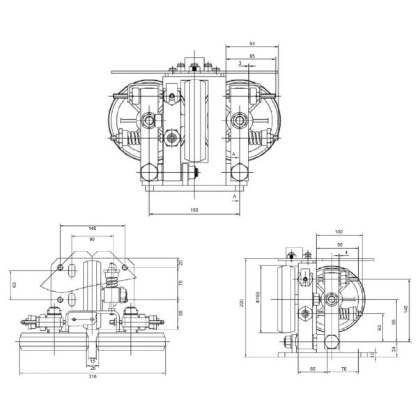 Energy Efficient Elevator Car Shoes for Elevator Spare Parts Rated Speed ≤ 3.5 m/s VVVF