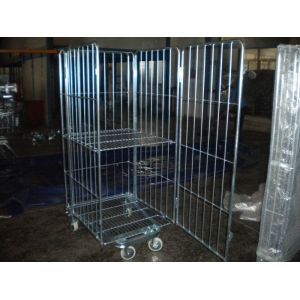 Quality 4 Sides Security Warehouse Rolling Storage Container / Cages For Retail Shop wholesale