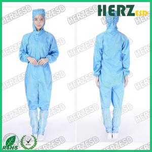 China Waterproof Lint Free Zipper Antistatic Coverall Reusable ESD Cleanroom Coverall on sale