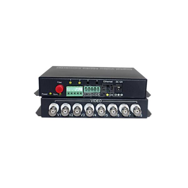 8CH Video Audio Data Fiber Media Converter 8 BNC Video Tx 1ch RS485 Data Rx