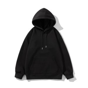 Quality FODARLLOY Fashion Vintage Hoodie OEM Streetwear Essentials Oversize Unisex Pull Coat Men's Hoodies Pullover Black wholesale