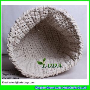 China LDKZ-035 cotton rope crochet basket large home foldable storage basekt on sale