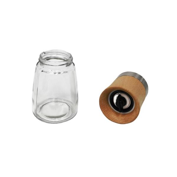 Food Grade Wooden 132mm 206g 170ml Rock Salt Grinder