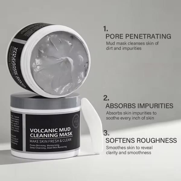 OEM ODM Mud Mask Facial Care Blackheads Acne Gently Clean Pore Volcanic Mud Bamboo Charcoal Kaolin Clay Face Mask