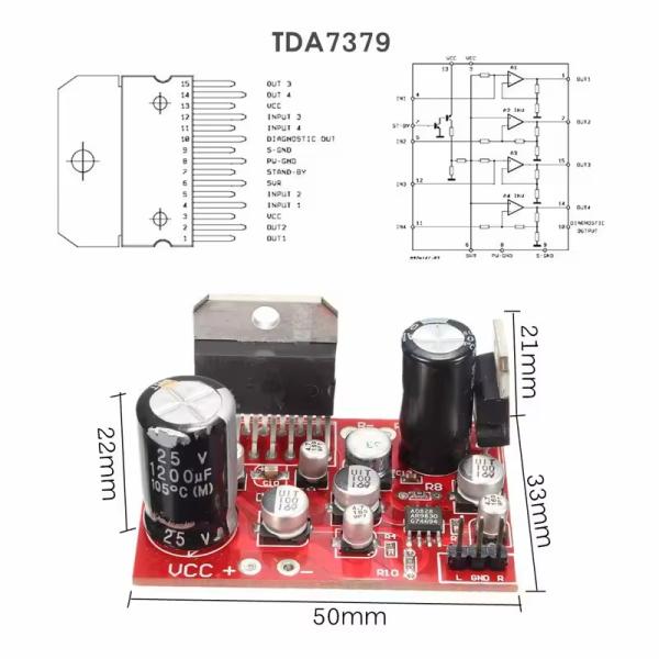 Compact and 100W Home Speaker Amplifier Development Board with DC9-17.5V Power Supply