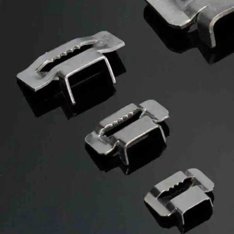 316 Stainless Steel Ear-Lokt Buckle For Petro-Chemical / Traffic Signs