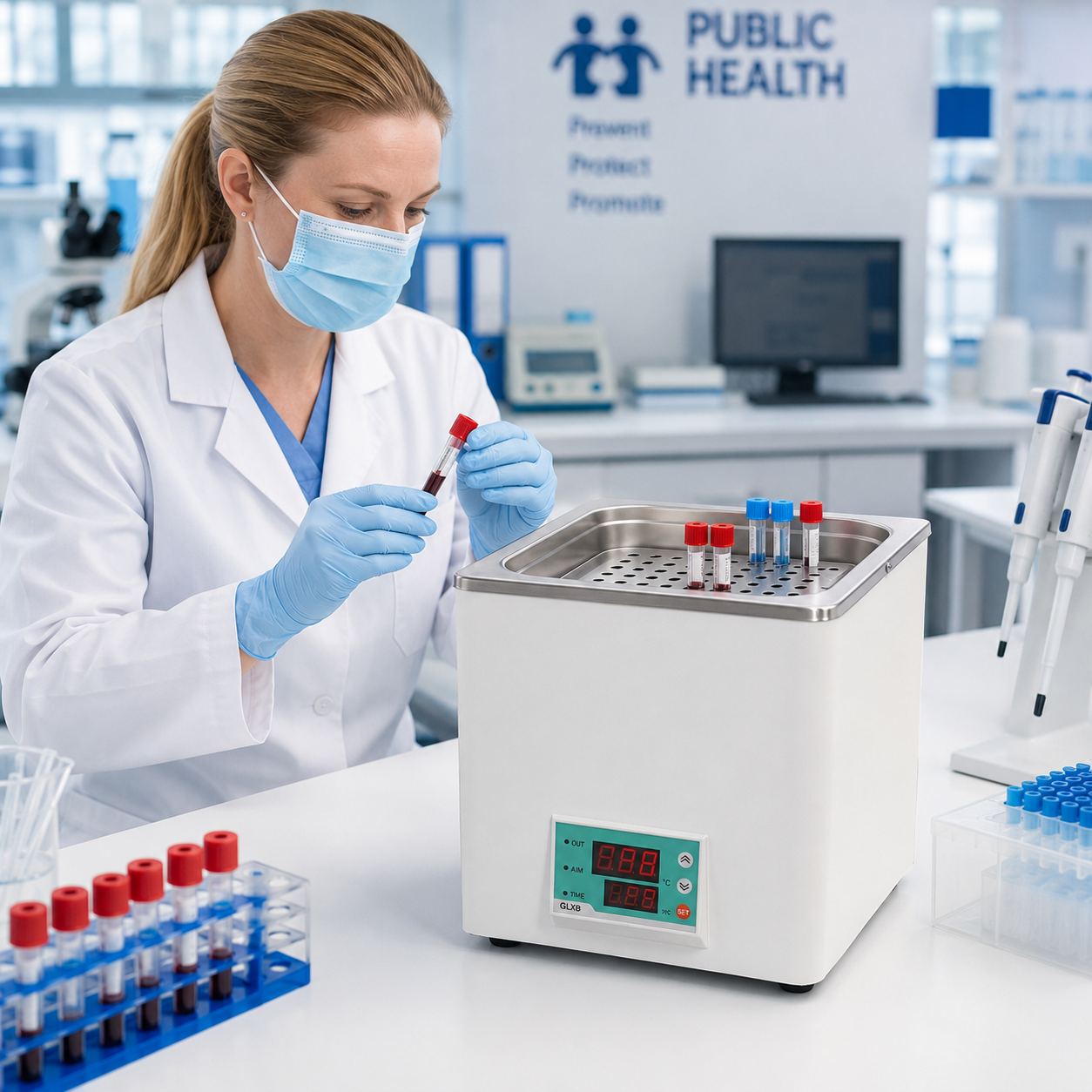 Cenlee Laboratory Sample Heating Precise Digital Control 1-Well Ambient to 100C 300W Constant Temperature Water Bath