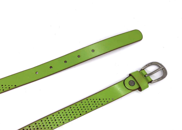 Fashionable Green Leather Belt For Women With Pin Buckle 90-110cm