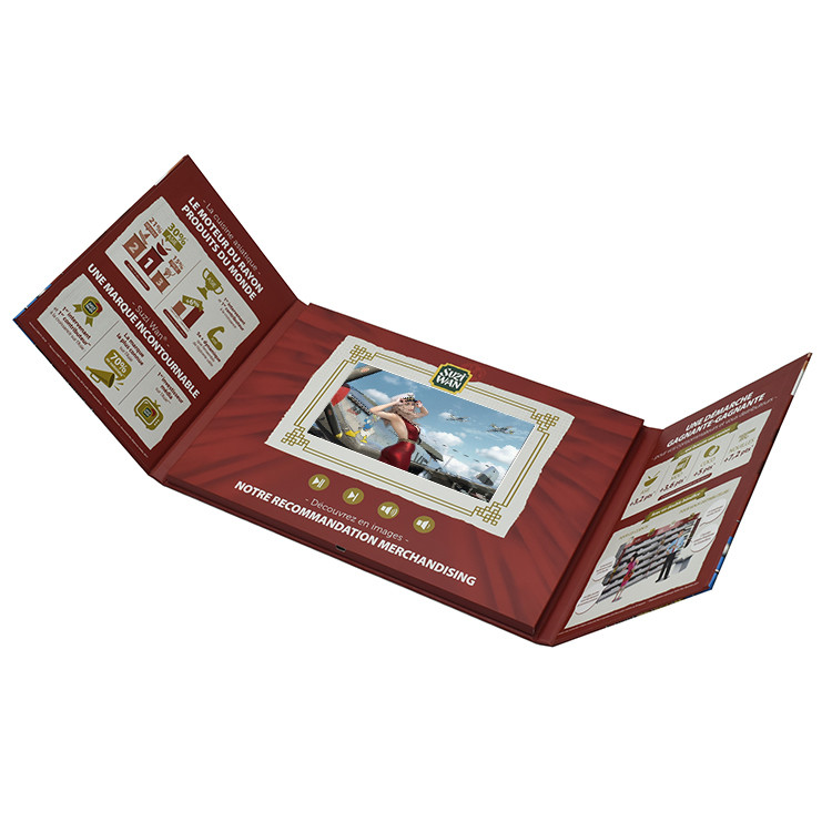 Digital lcd marketing displays book with 2.4"2.8"4.3"5"7"9"10 inch LCD Screen Video Brochure Book Custom Quality Print