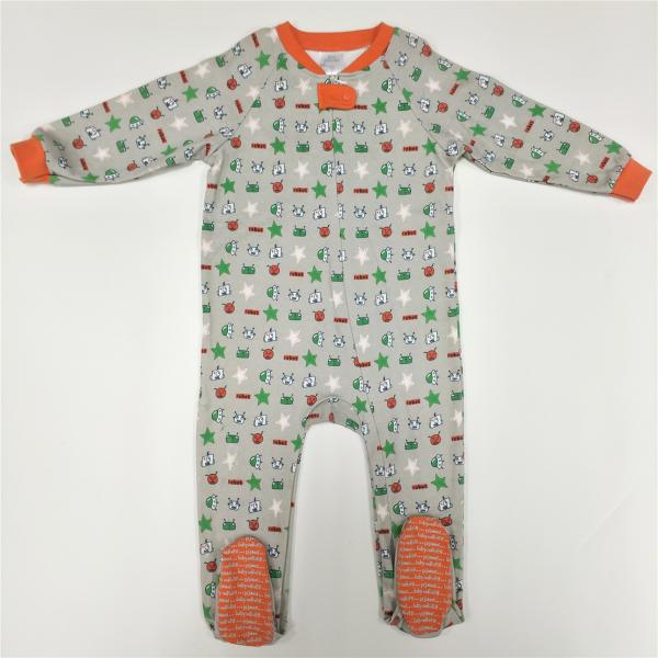 Infants Toddlers Winter Full Print Cotton Footie Pajamas for Unisex Baby Sleepwear