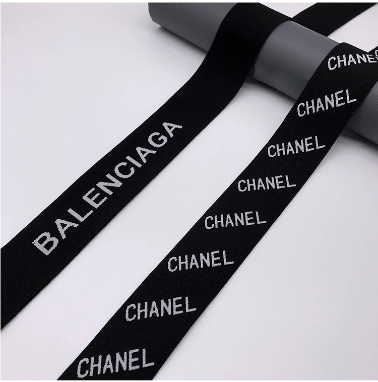 Printed logo customization nylon jacquard ribbon for underwear waistband elastic jacquard band