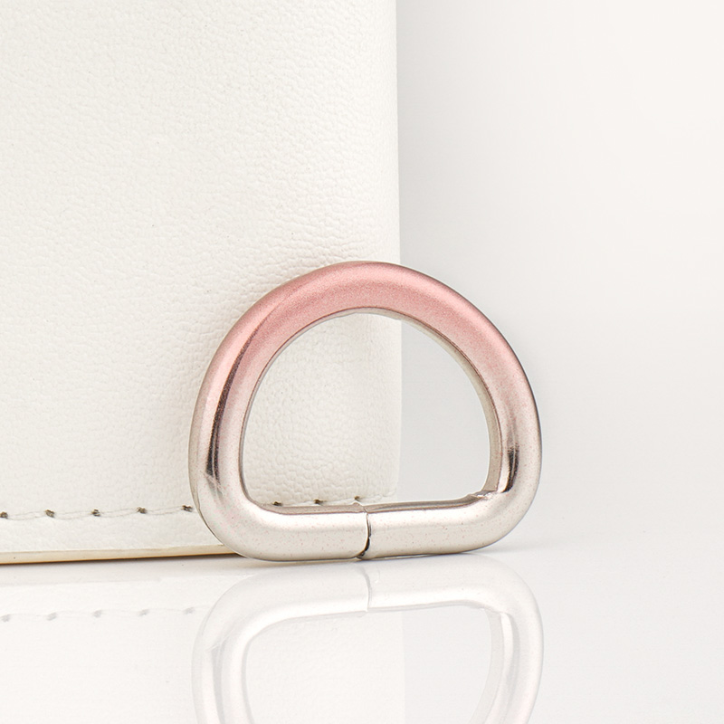 Bag Accessories Manufacturers Pink Silver Gradient Color D-Rings for Handbag Strap