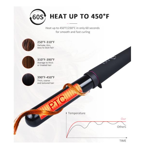 WIFI LED Rotating Barrel Curling Iron , 50W Hot Tools Wand 1 Inch