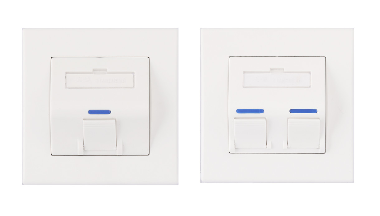 Quality Angled Faceplate 86x86mm 1 Port 2 Port White wholesale