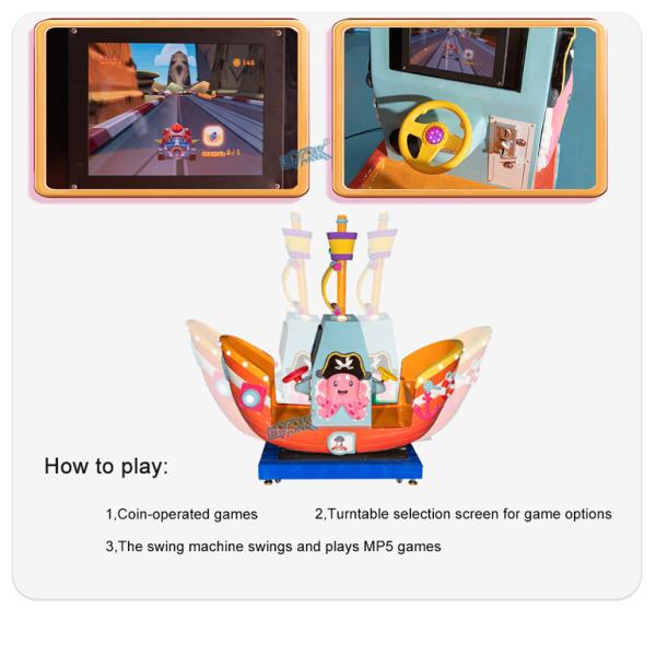 Wholesale Kiddie Ride Coin Operated Kiddie Rides Swing Car Arcade Kids Ride On Pirate Naval Warfare Machine Interactive Video Game Machine
