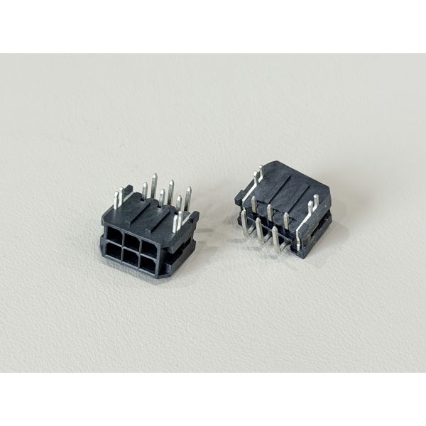 Micro Fit 3.0 2x3 Pin Header Connector, 3.00mm Pitch Side Entry PCB Power Signal Interface for Automotive Electronics, Industrial Control, Server