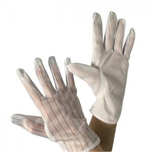Quality M / L Non Slip Palm Anti Static Gloves With 10mm Polyester Striped Hand Back wholesale
