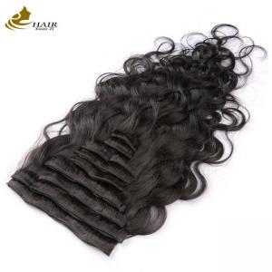 Quality Human Remy Body Wave 18 Inch Curly Clip In Hair Extensions wholesale