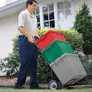 round trip totes reusable moving boxes plastic shipping industrial totes attached lid hinged lid