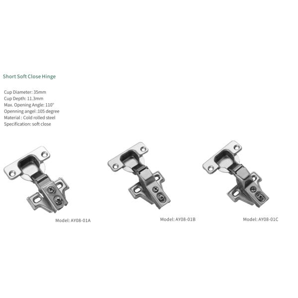 Short Soft Closing Hinge Wide Opening 165 Degrees AY08-01A