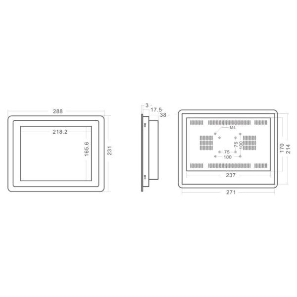 Windows XP System Embedded Touch Panel PC 10.4'' Industrial With RS232 RS422 RS485